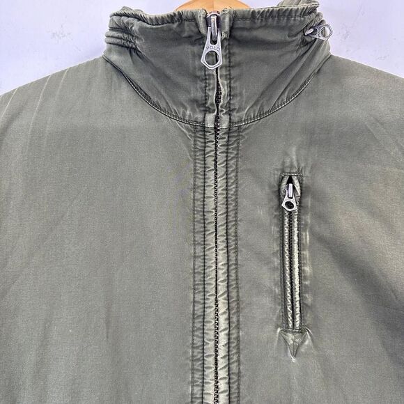 VTG 80s Polo Ralph Lauren Olive Fleece Hidden Hood Full Zip Jacket Patch Logo XL - Picture 3 of 14